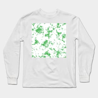 Grass green and white marble - Tie-Dye Shibori Texture Long Sleeve T-Shirt